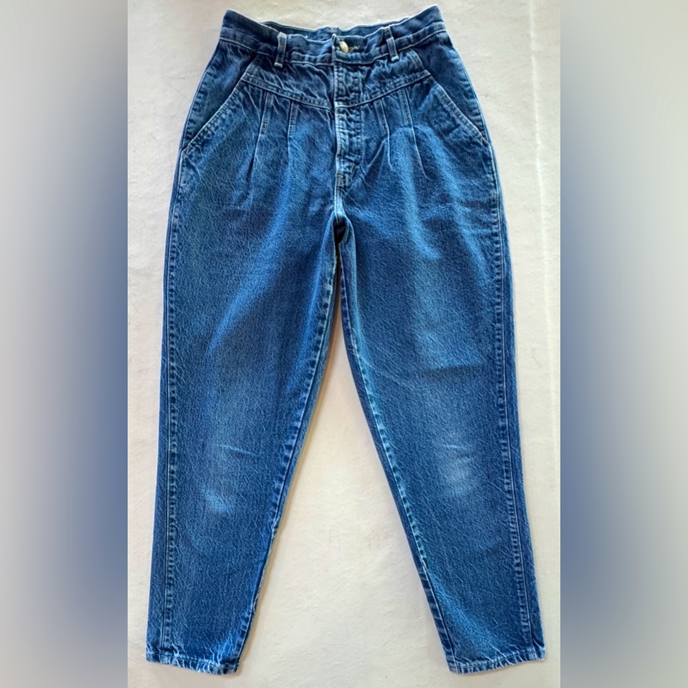 Chic Vintage Classic Pleated Tapered Leg Mom Jeans (11/12 ~W24) - Picture 3 of 17